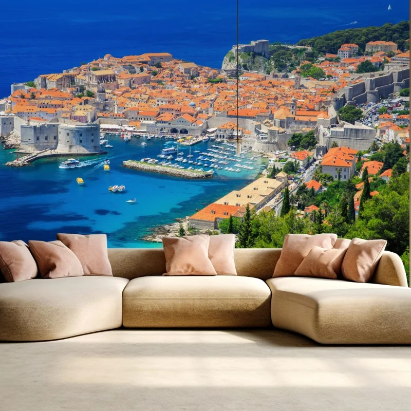 Fototapeta Dubrownik stare miasto z lotu ptaka – Wallissimo® Fototapeta Dubrownik stare miasto z lotu ptaka – Wallissimo®