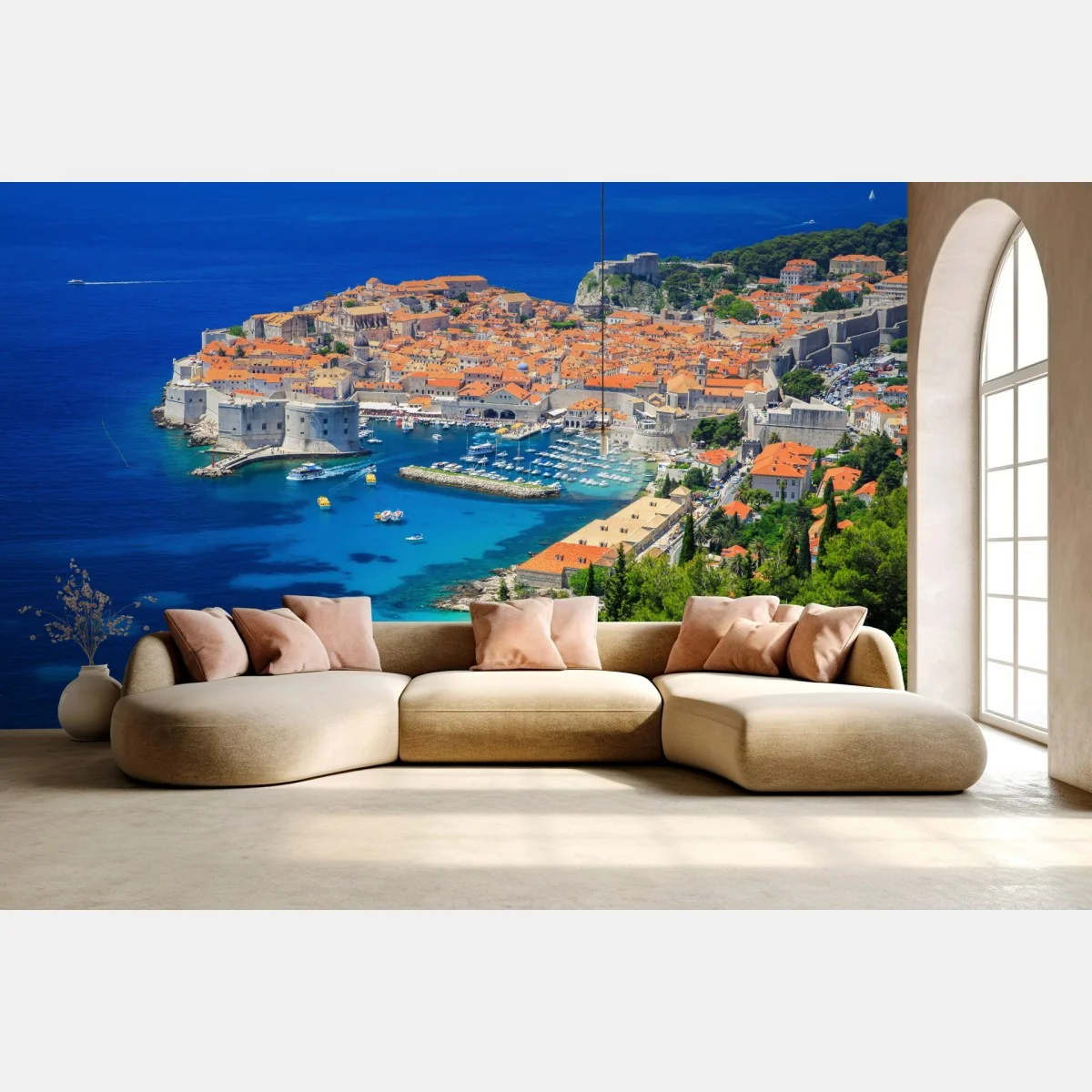 Fototapeta Dubrownik stare miasto z lotu ptaka – Wallissimo® Fototapeta Dubrownik stare miasto z lotu ptaka – Wallissimo®