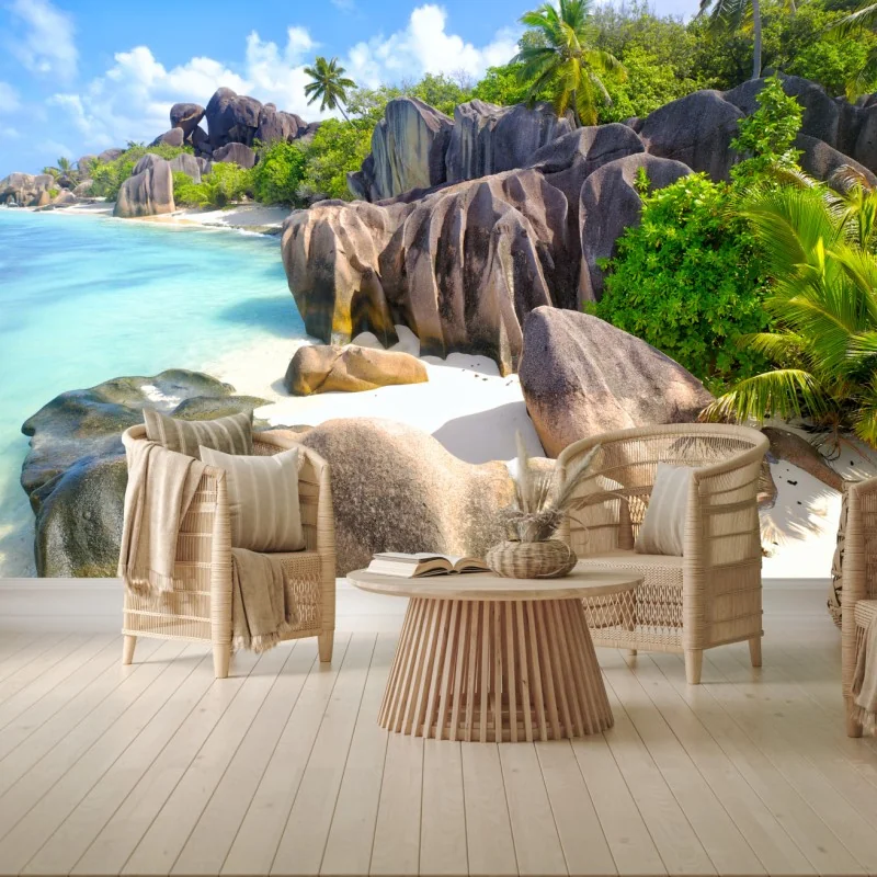 Fototapeta Anse Source d'Argent, La Digue turkusowa plaża marzeń – Wallissimo® Fototapeta Anse Source d'Argent, La Digue turkusowa plaża marzeń – Wallissimo®