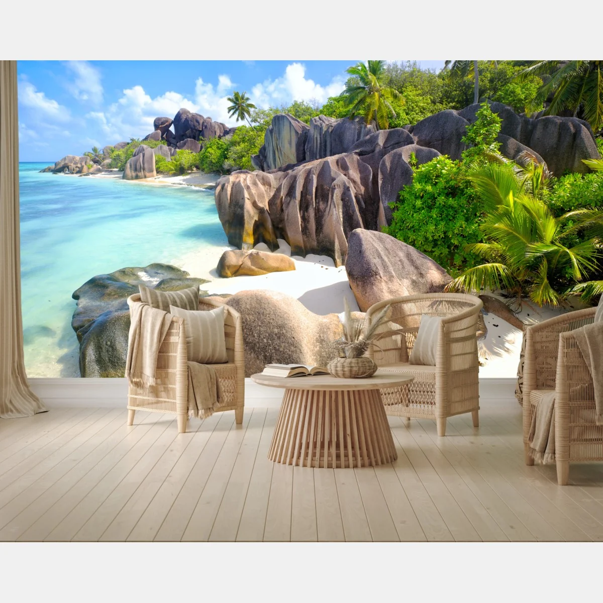 Fototapeta Anse Source d'Argent, La Digue turkusowa plaża marzeń – Wallissimo® Fototapeta Anse Source d'Argent, La Digue turkusowa plaża marzeń – Wallissimo®