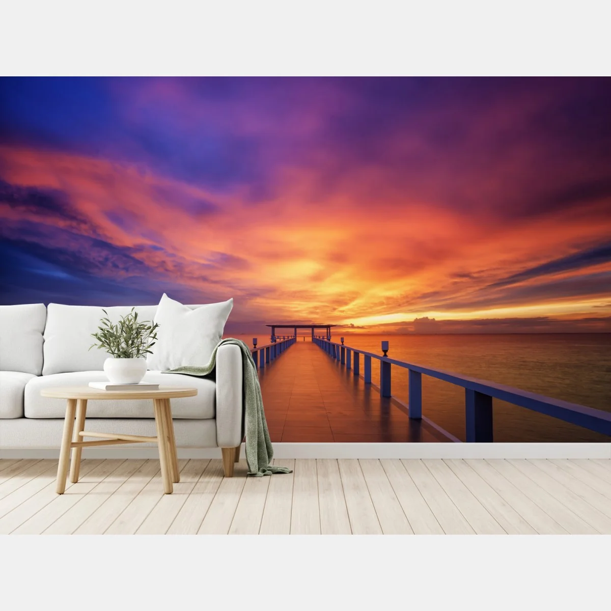 Fototapeta molo o zachodzie słońca na plaży – Wallissimo® Fototapeta molo o zachodzie słońca na plaży – Wallissimo®