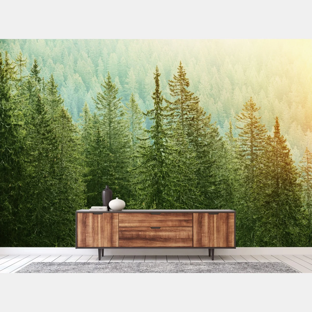 Fototapeta słoneczny las iglasty – Wallissimo® Fototapeta słoneczny las iglasty – Wallissimo®