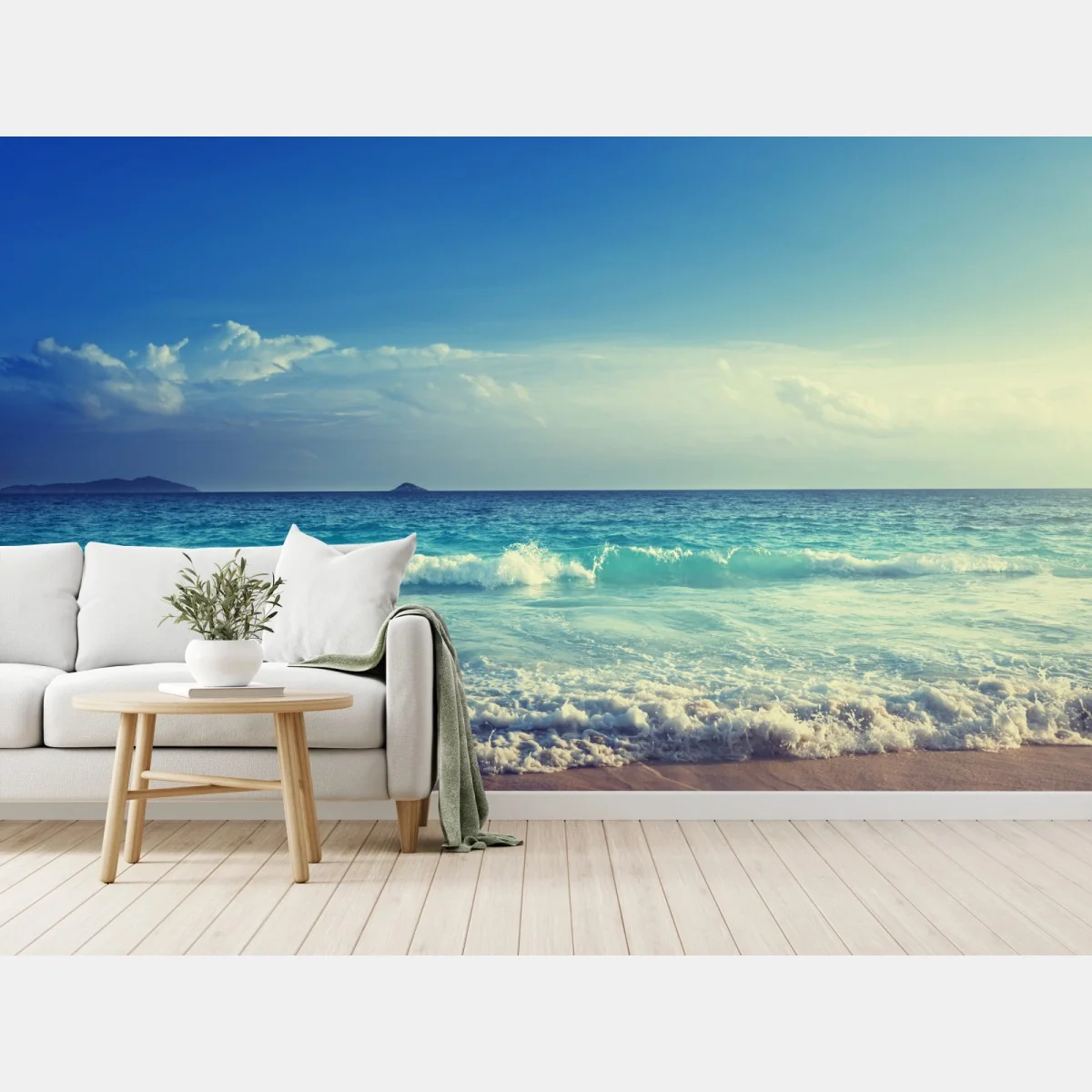 Fototapeta plaża na Seszelach o zachodzie słońca – Wallissimo® Fototapeta plaża na Seszelach o zachodzie słońca – Wallissimo®