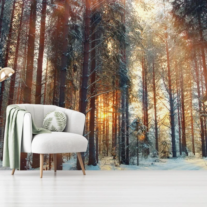 Fototapeta zimowy las o świcie – Wallissimo® Fototapeta zimowy las o świcie – Wallissimo®