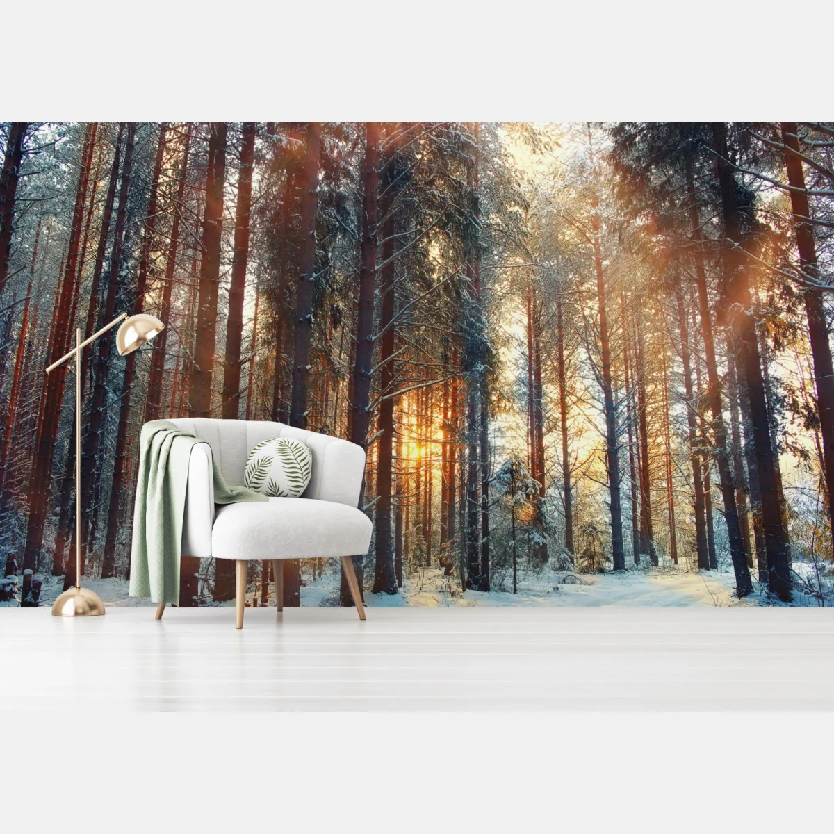 Fototapeta zimowy las o świcie – Wallissimo® Fototapeta zimowy las o świcie – Wallissimo®