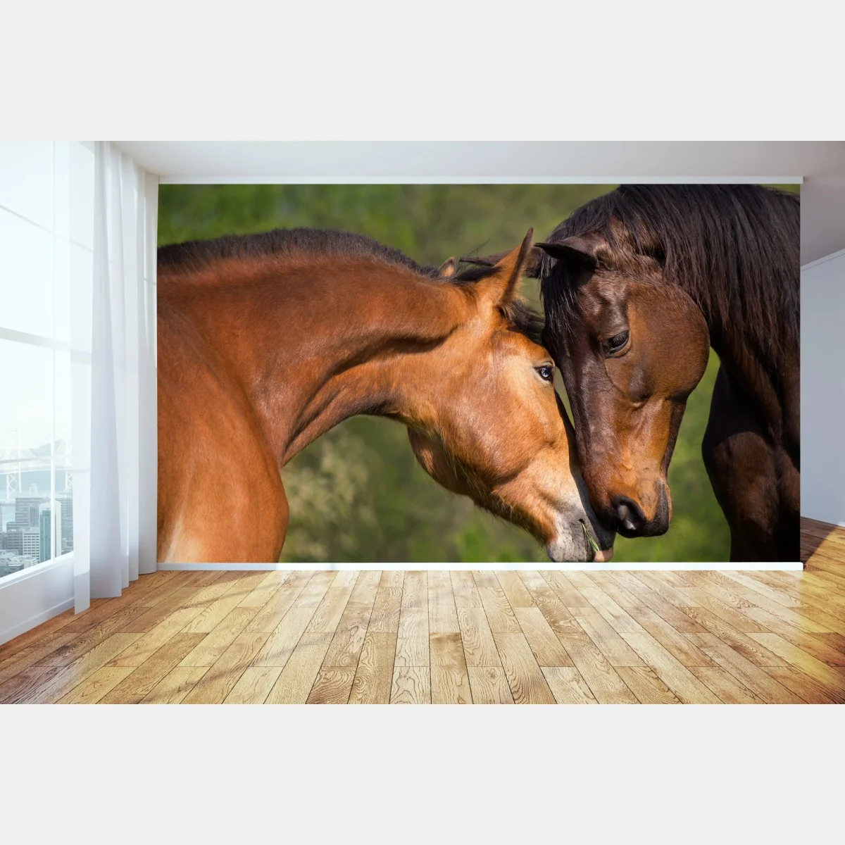 Fototapeta delikatne objęcie koni – Wallissimo® Fototapeta delikatne objęcie koni – Wallissimo®