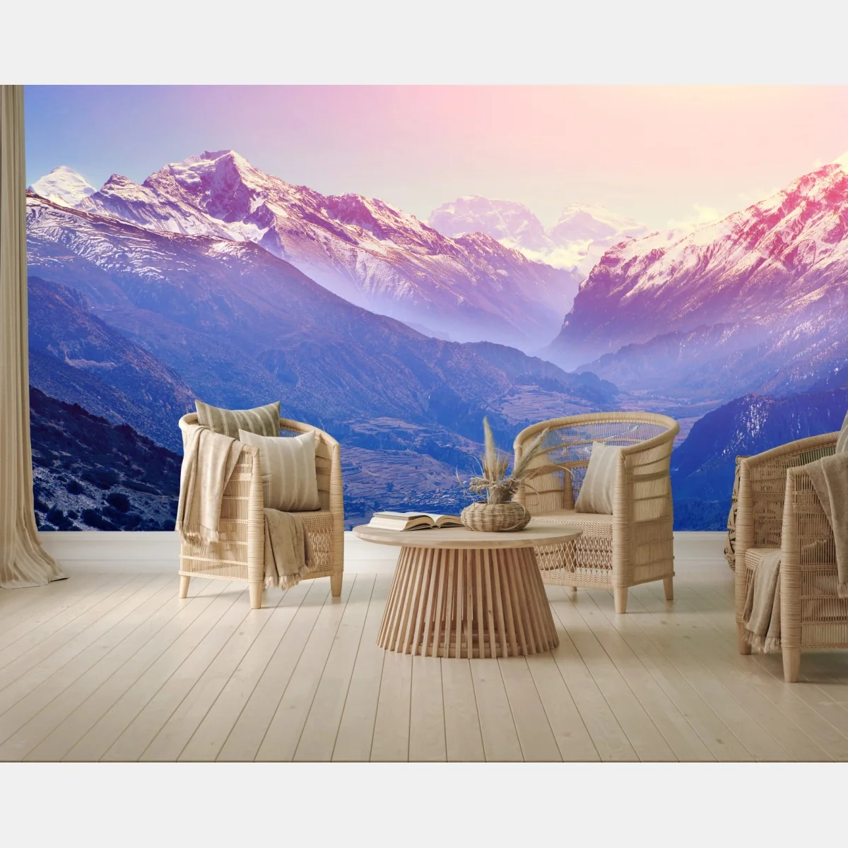 Fototapeta pastelowa dolina górska o świcie – Wallissimo® Fototapeta pastelowa dolina górska o świcie – Wallissimo®