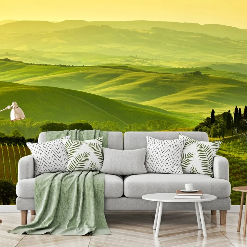Fototapeta Toskania zielone wzgórza – Wallissimo® Fototapeta Toskania zielone wzgórza – Wallissimo®