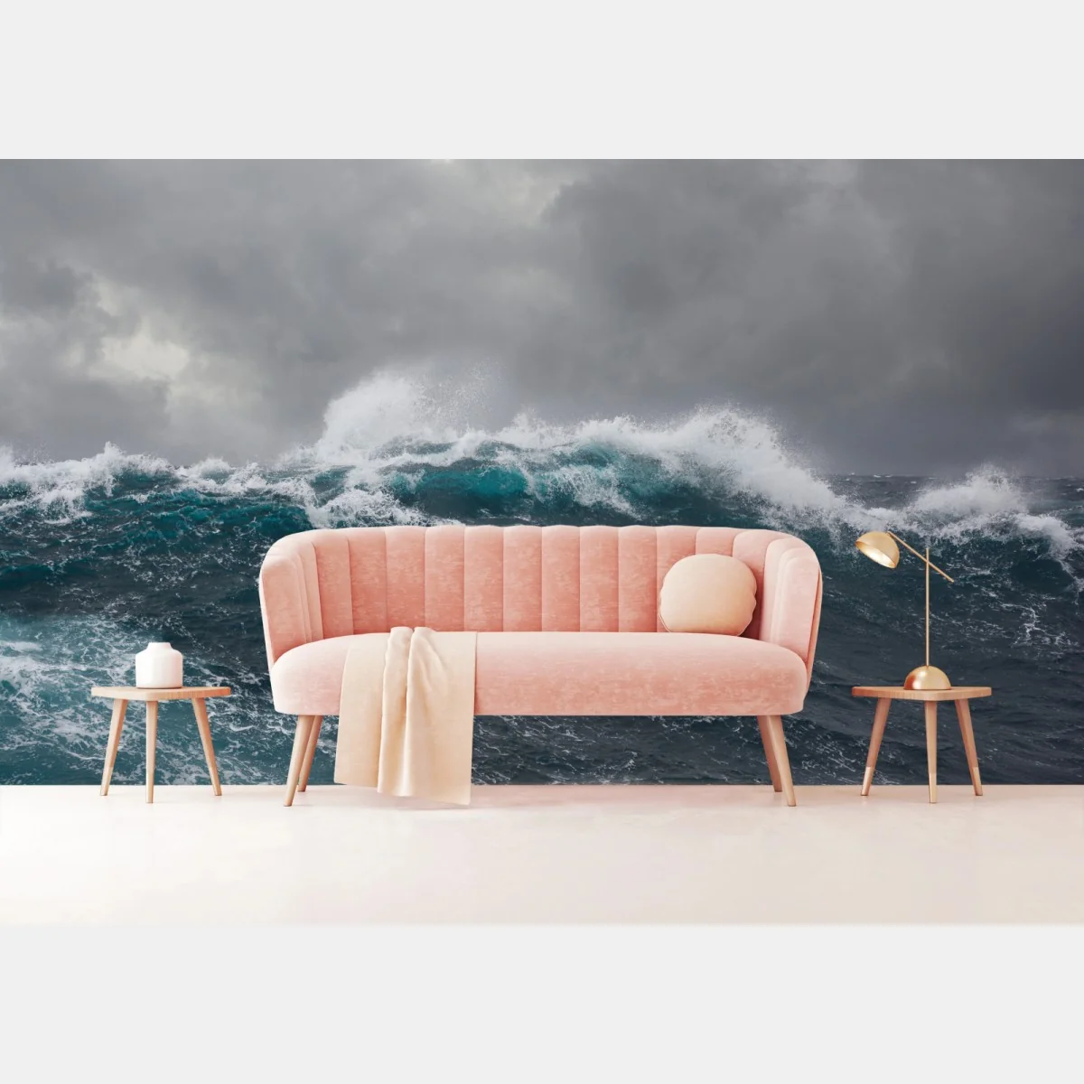 Fototapeta burzliwe morze z rozbijającymi się falami – Wallissimo® Fototapeta burzliwe morze z rozbijającymi się falami – Wallissimo®