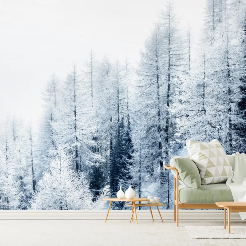 Fototapeta zimowa cisza: zaśnieżony las – Wallissimo® Fototapeta zimowa cisza: zaśnieżony las – Wallissimo®