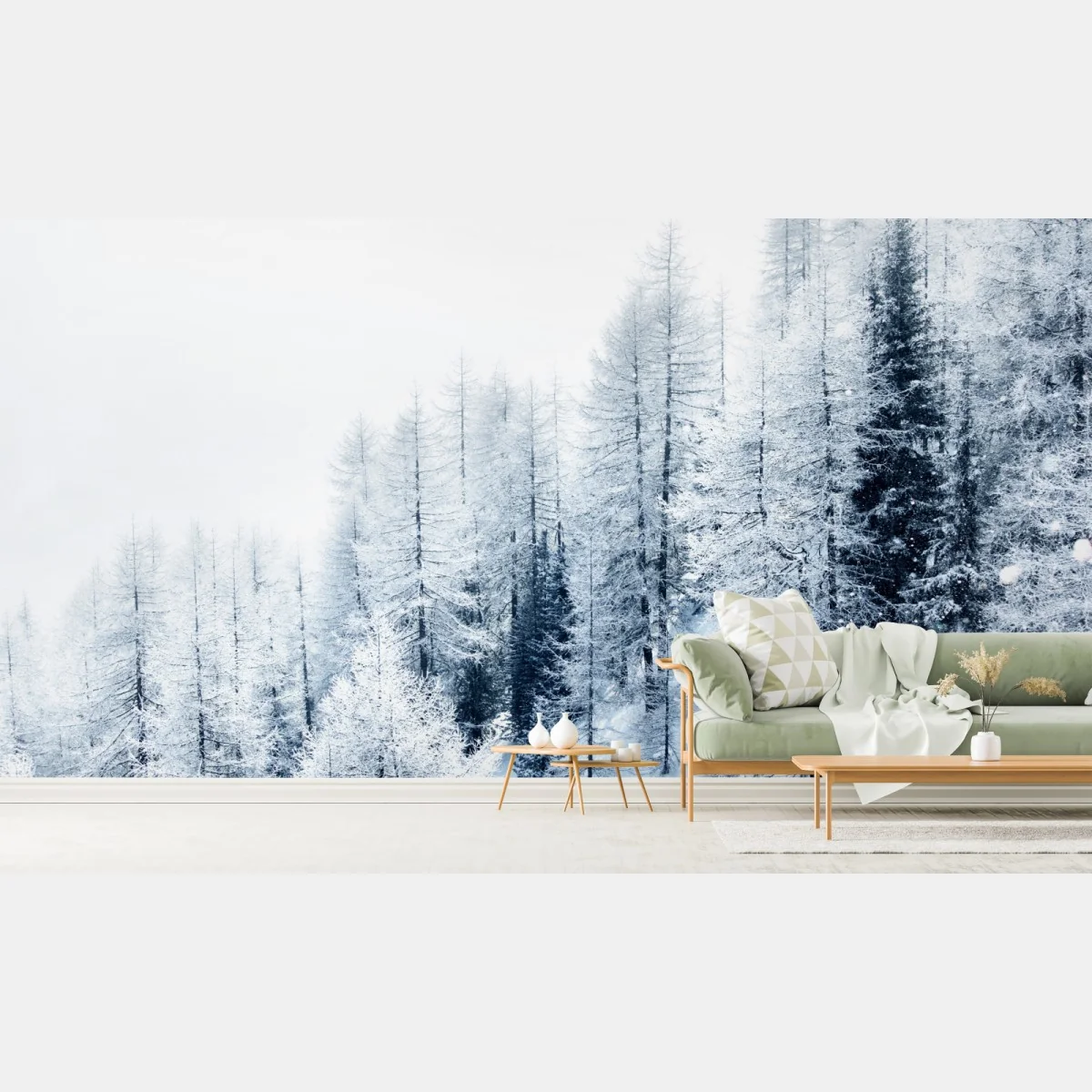 Fototapeta zimowa cisza: zaśnieżony las – Wallissimo® Fototapeta zimowa cisza: zaśnieżony las – Wallissimo®