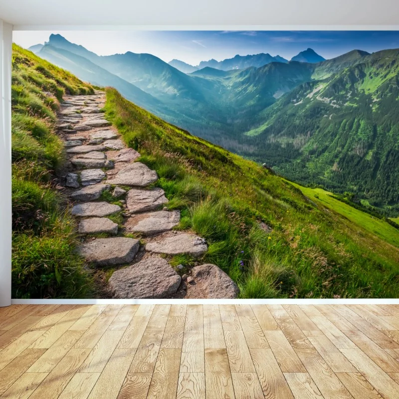 Fototapeta ścieżka w Tatrach o wschodzie słońca – Wallissimo® Fototapeta ścieżka w Tatrach o wschodzie słońca – Wallissimo®