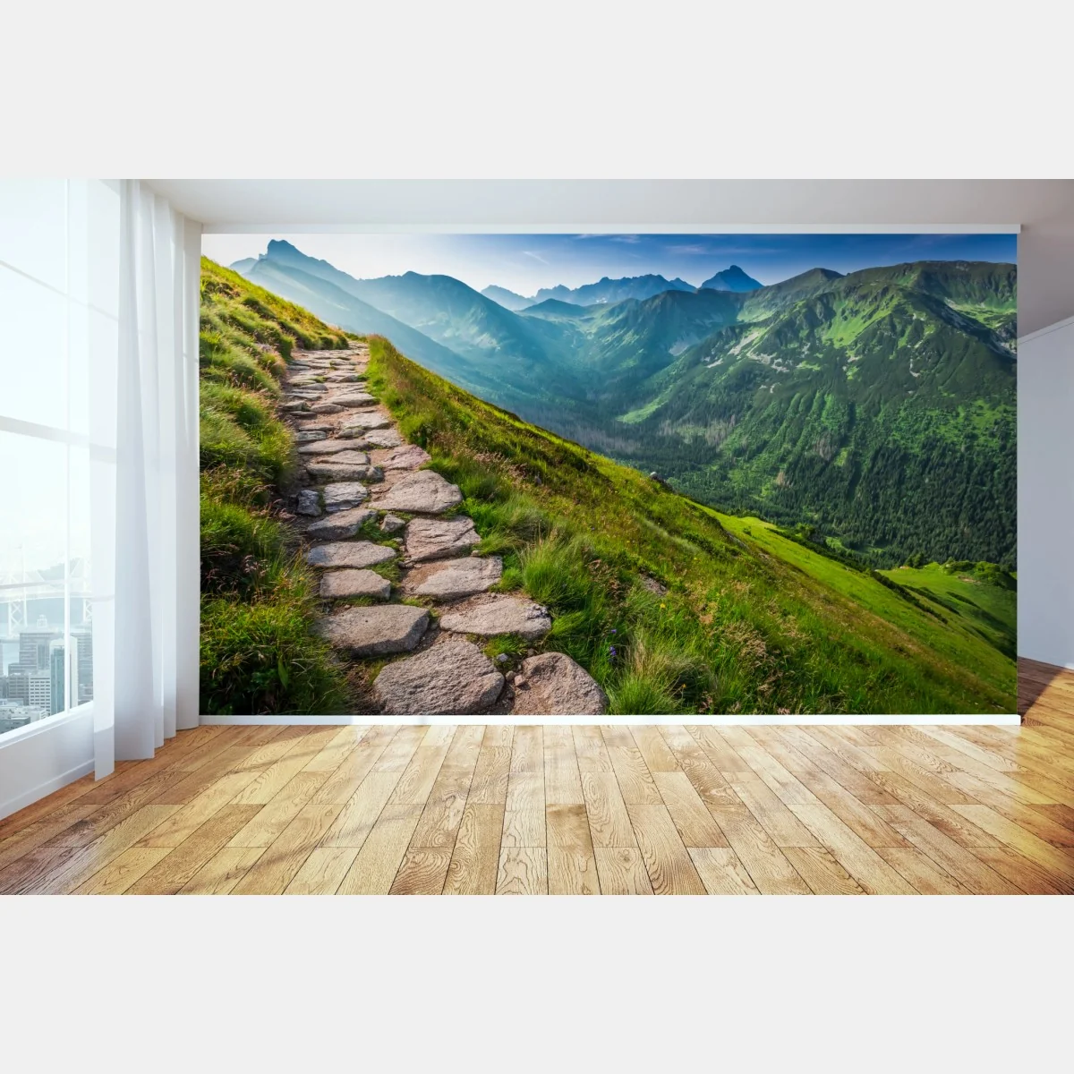 Fototapeta ścieżka w Tatrach o wschodzie słońca – Wallissimo® Fototapeta ścieżka w Tatrach o wschodzie słońca – Wallissimo®