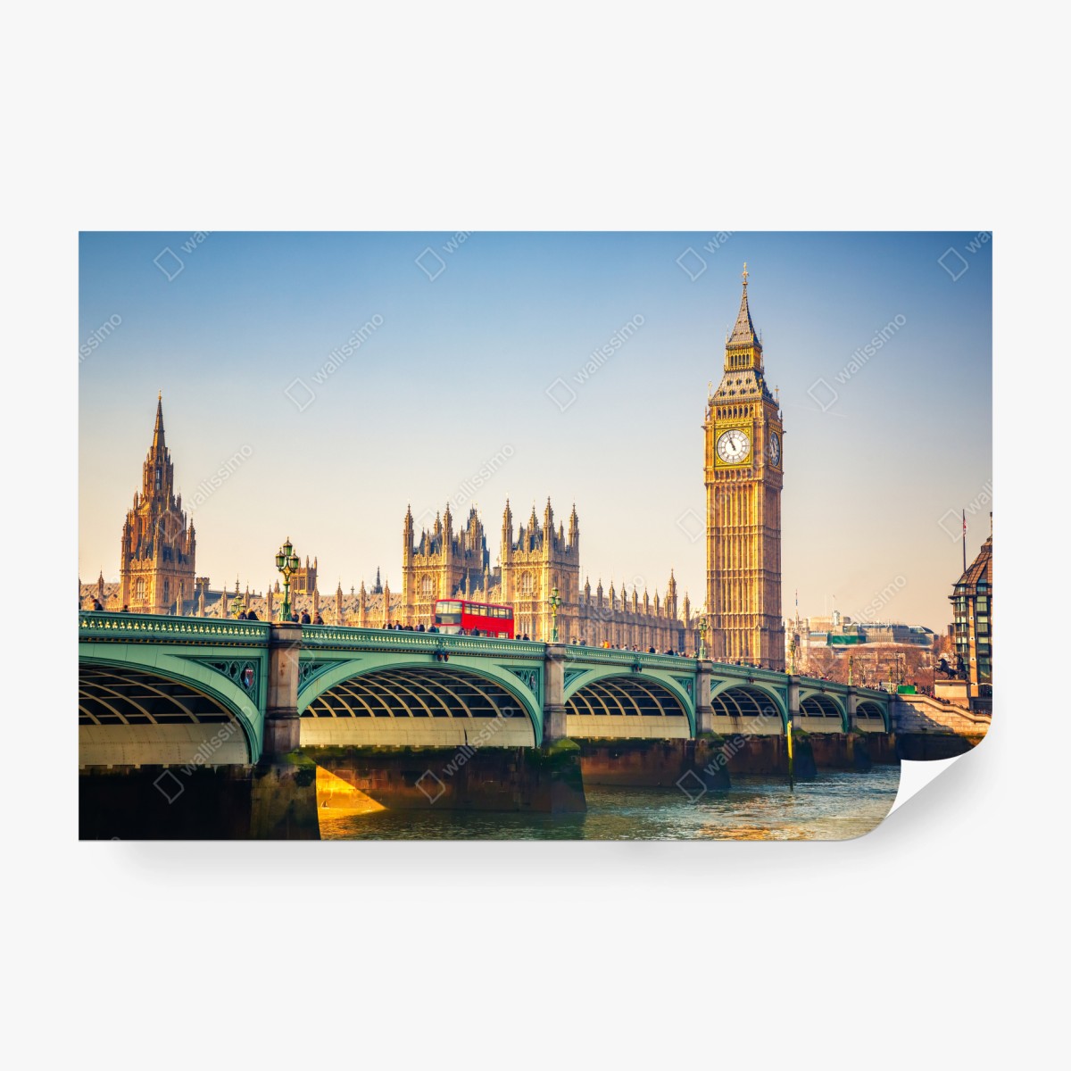 Fototapeta słoneczny widok na Big Ben i Westminster Bridge, Londyn – Wallissimo® Fototapeta słoneczny widok na Big Ben i Westminster Bridge, Londyn – Wallissimo®