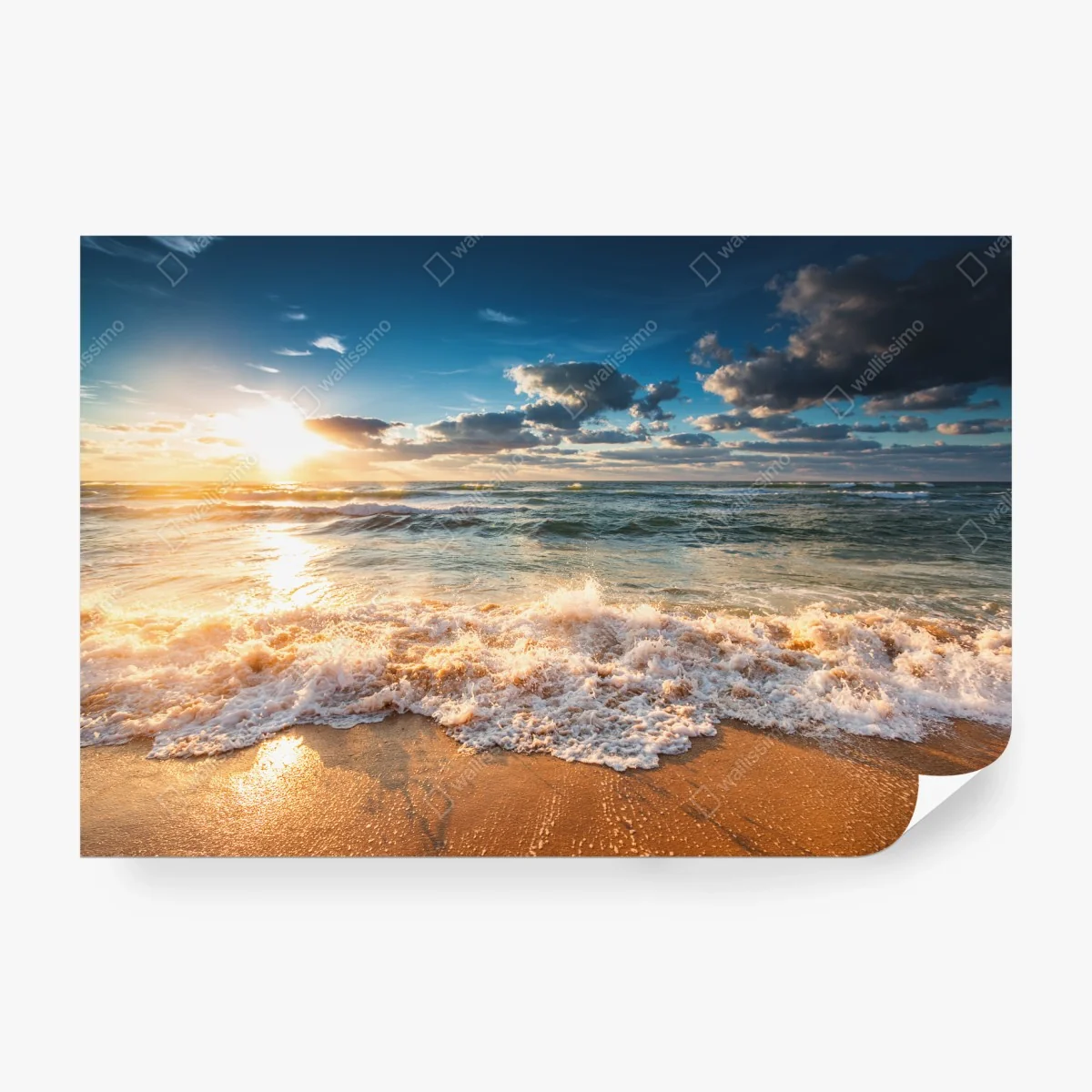 Fototapeta złoty wschód słońca nad morzem – Wallissimo® Fototapeta złoty wschód słońca nad morzem – Wallissimo®
