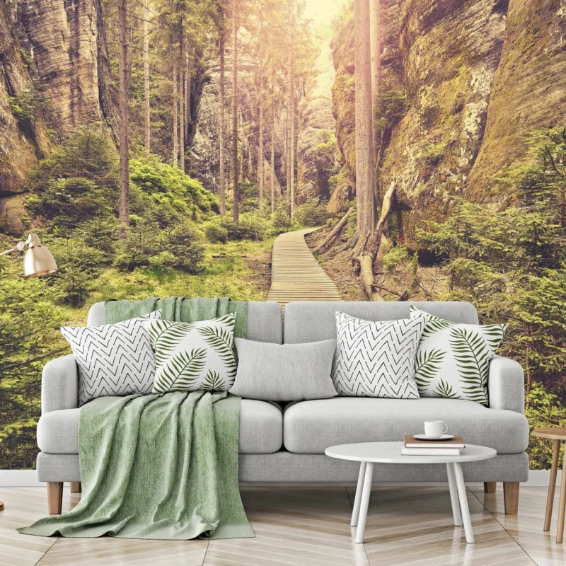 Fototapeta słoneczna drewniana kładka w Adrspach Teplice – Wallissimo® Fototapeta słoneczna drewniana kładka w Adrspach Teplice – Wallissimo®