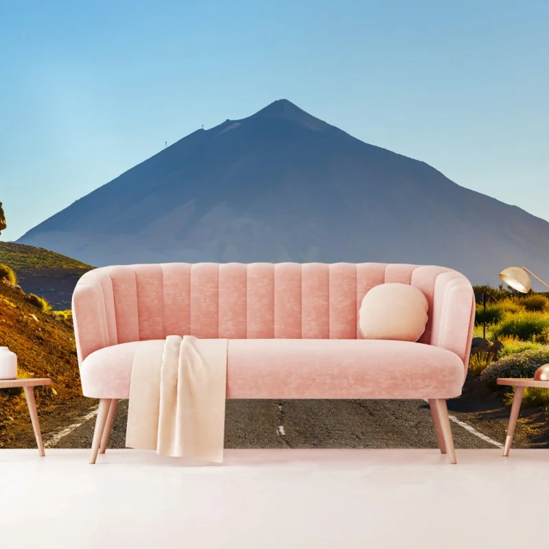 Fototapeta słoneczna droga prowadząca do wulkanu – Wallissimo® Fototapeta słoneczna droga prowadząca do wulkanu – Wallissimo®