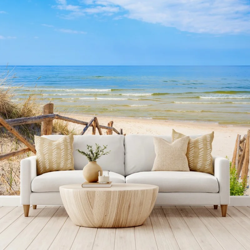 Fototapeta wejście na plażę w Lubiatowie, Polska – Wallissimo® Fototapeta wejście na plażę w Lubiatowie, Polska – Wallissimo®