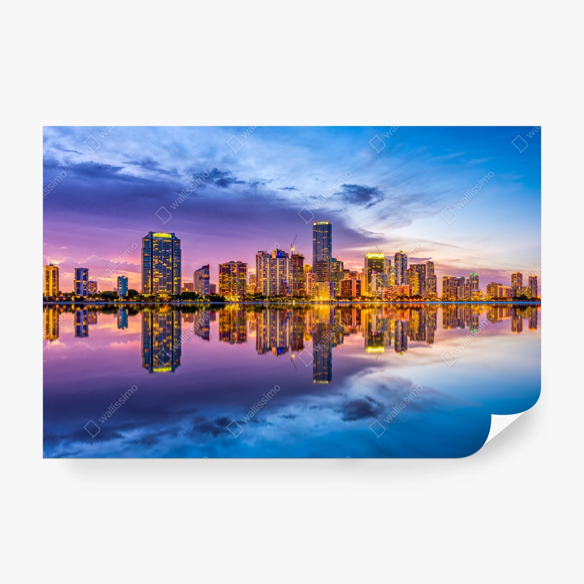 Fototapeta Miami panorama odbita w Biscayne Bay – Wallissimo® Fototapeta Miami panorama odbita w Biscayne Bay – Wallissimo®