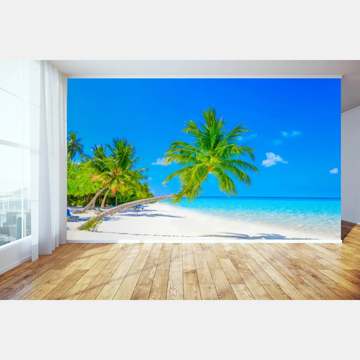 Fototapeta rajska plaża na Malediwach – Wallissimo® Fototapeta rajska plaża na Malediwach – Wallissimo®
