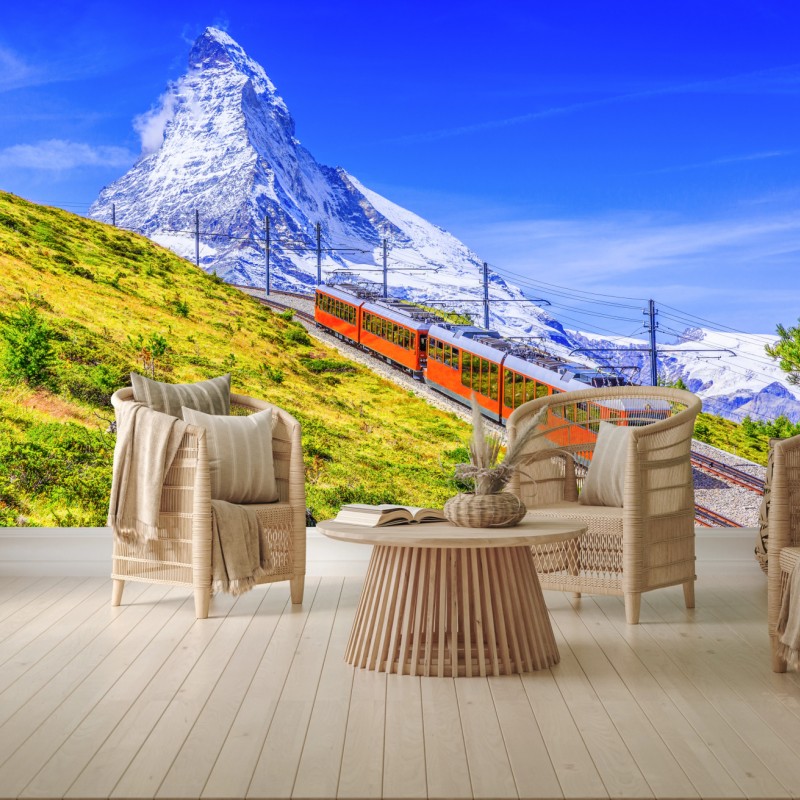 Fototapeta pociąg Gornergrat pod Matterhornem – Wallissimo® Fototapeta pociąg Gornergrat pod Matterhornem – Wallissimo®