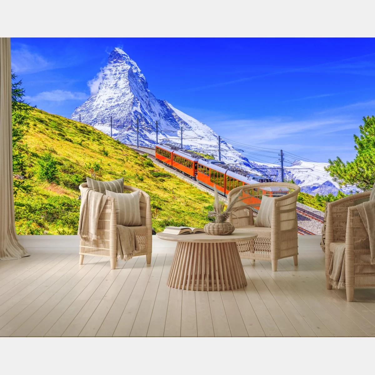 Fototapeta pociąg Gornergrat pod Matterhornem – Wallissimo® Fototapeta pociąg Gornergrat pod Matterhornem – Wallissimo®