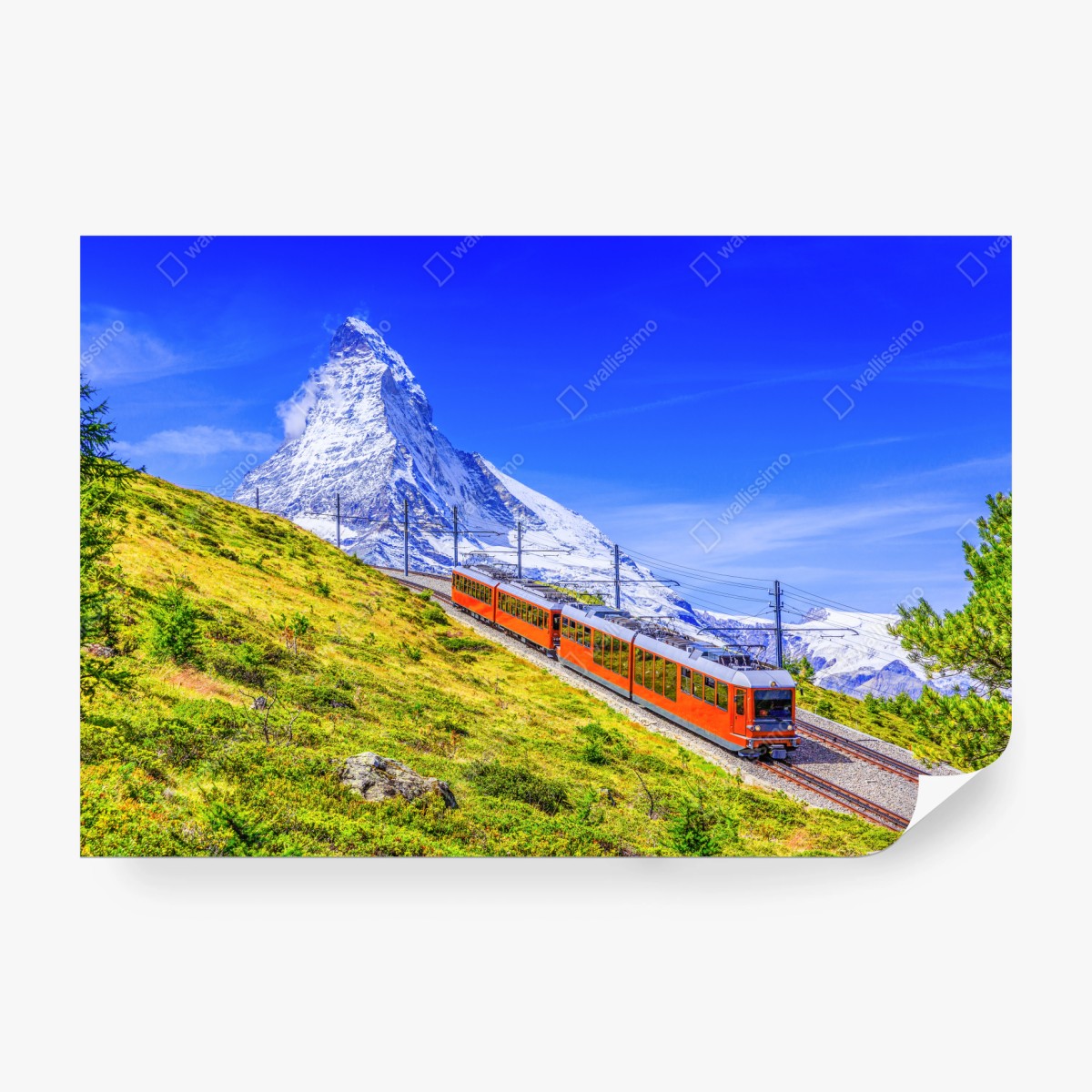 Fototapeta pociąg Gornergrat pod Matterhornem – Wallissimo® Fototapeta pociąg Gornergrat pod Matterhornem – Wallissimo®