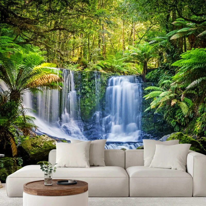 Fototapeta bujny wodospad w Mt Field National Park, Tasmania – Wallissimo® Fototapeta bujny wodospad w Mt Field National Park, Tasmania – Wallissimo®