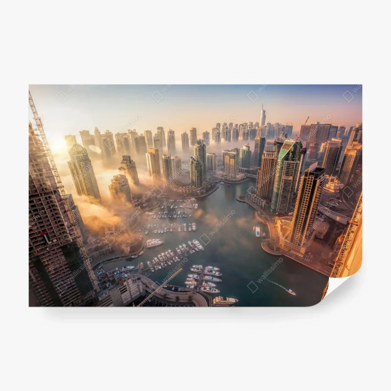 Fototapeta panorama Dubaju o zachodzie słońca – Wallissimo®