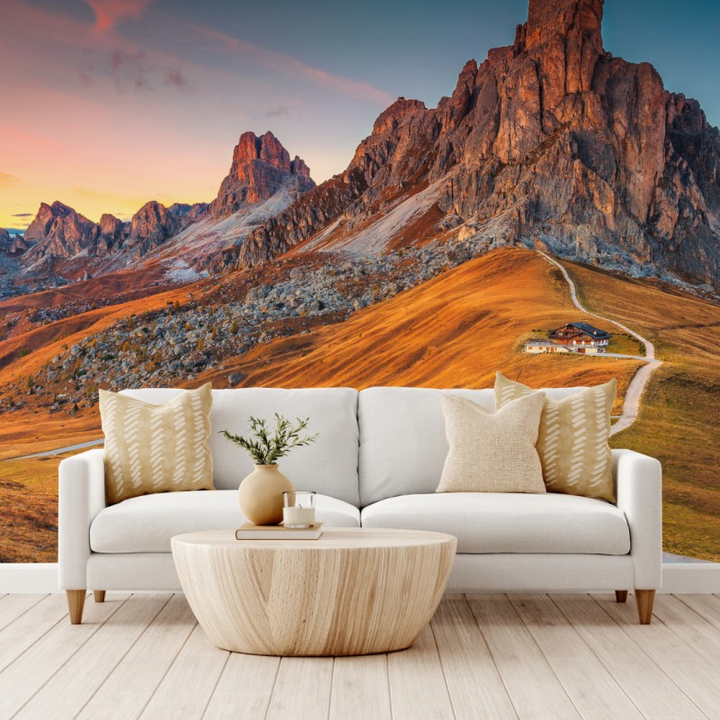 Fototapeta zachód słońca nad Passo Giau, Dolomity – Wallissimo® Fototapeta zachód słońca nad Passo Giau, Dolomity – Wallissimo®