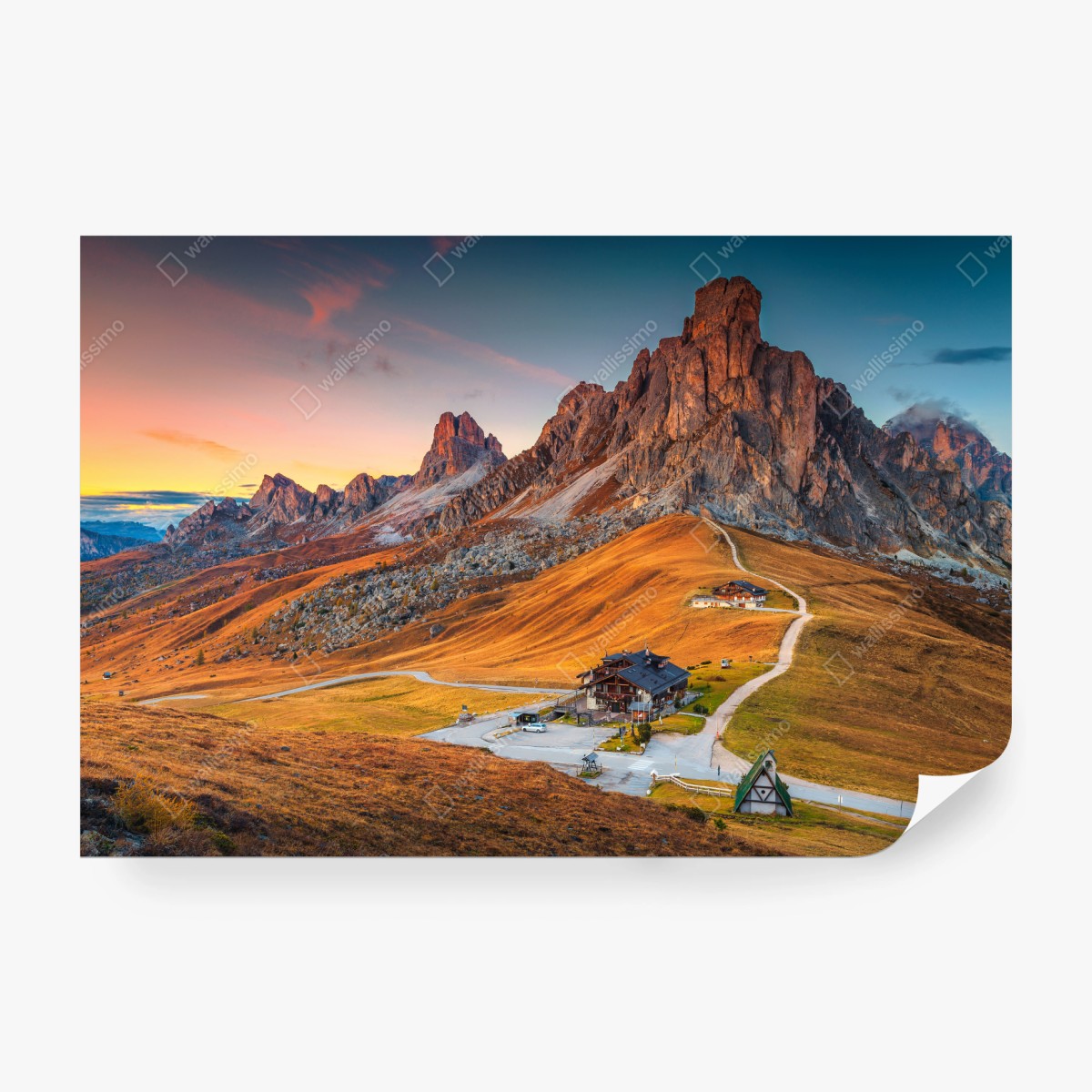 Fototapeta zachód słońca nad Passo Giau, Dolomity – Wallissimo® Fototapeta zachód słońca nad Passo Giau, Dolomity – Wallissimo®