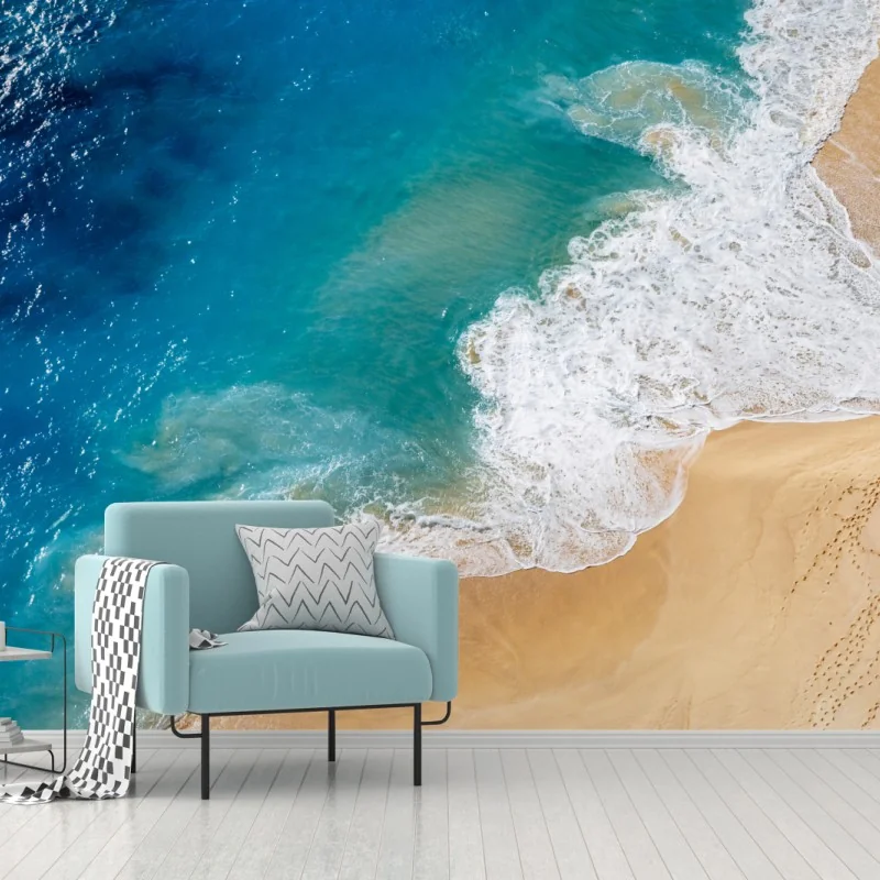 Fototapeta widok lotniczy turkusowej plaży – Wallissimo® Fototapeta widok lotniczy turkusowej plaży – Wallissimo®