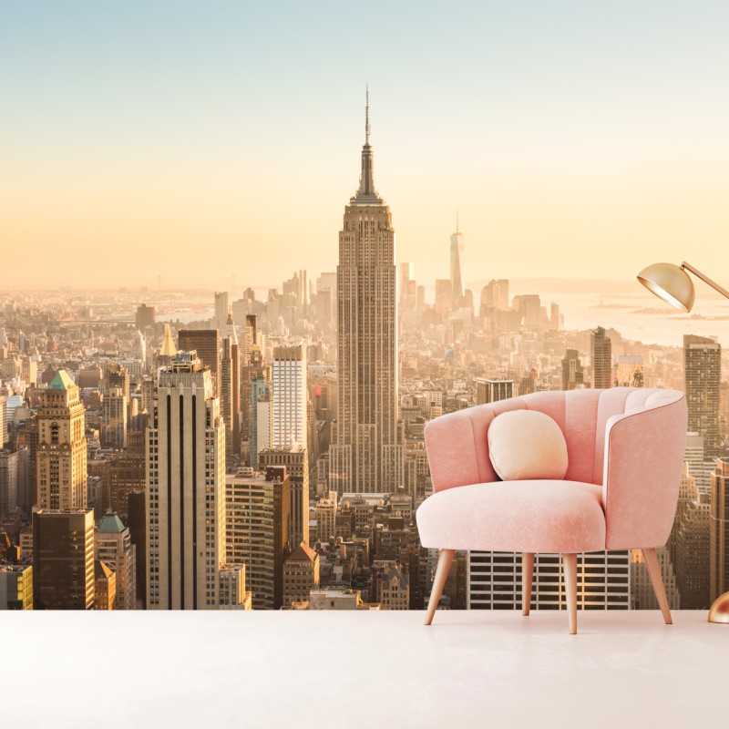 Fototapeta panorama Nowego Jorku o złotej porze – Wallissimo® Fototapeta panorama Nowego Jorku o złotej porze – Wallissimo®