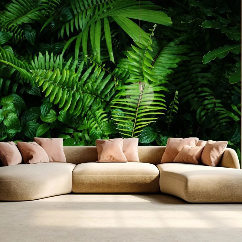 Fototapeta bujne tropikalne liście paproci – Wallissimo® Fototapeta bujne tropikalne liście paproci – Wallissimo®