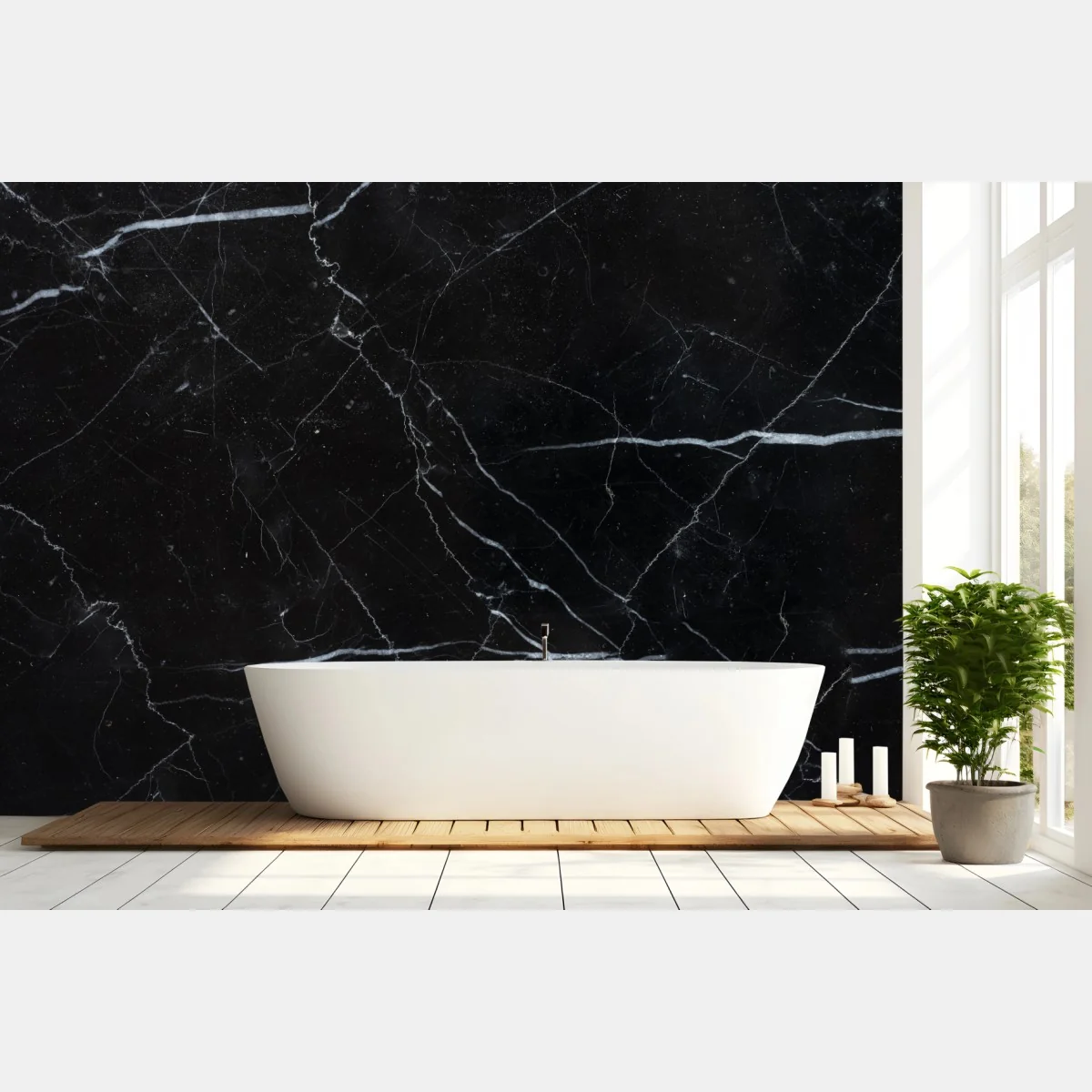 Fototapeta czarny marmur marquina do nowoczesnych wnętrz – Wallissimo® Fototapeta czarny marmur marquina do nowoczesnych wnętrz – Wallissimo®