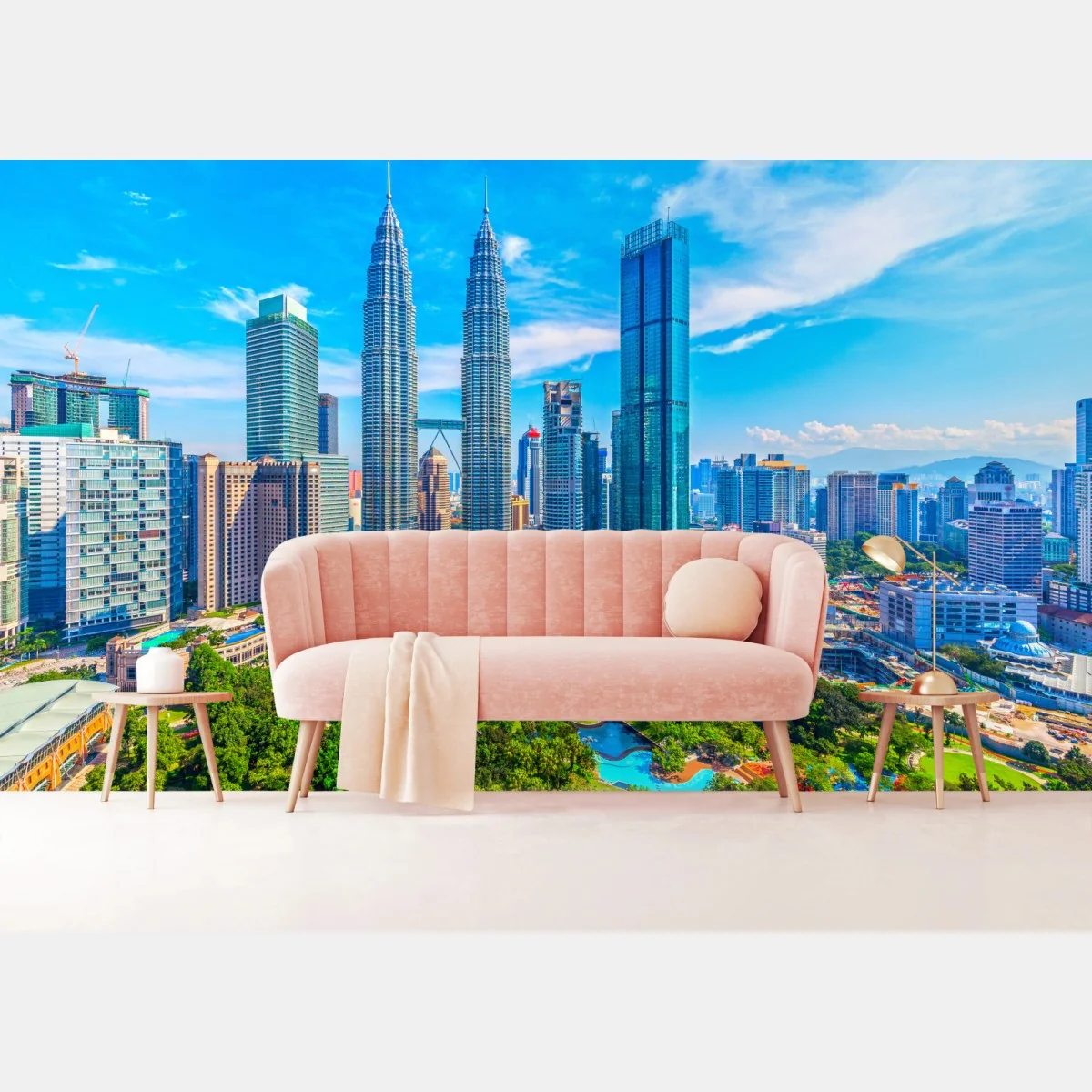 Fototapeta Kuala Lumpur panorama z wieżami Petronas – Wallissimo® Fototapeta Kuala Lumpur panorama z wieżami Petronas – Wallissimo®