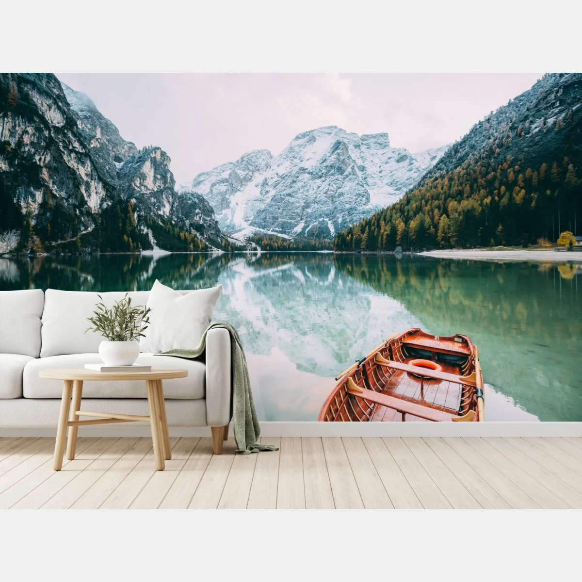 Fototapeta spokojne odbicia na jeziorze Pragser Wildsee – Wallissimo® Fototapeta spokojne odbicia na jeziorze Pragser Wildsee – Wallissimo®