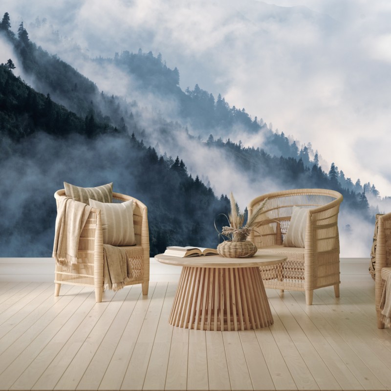 Fototapeta mglista górska panorama – Wallissimo® Fototapeta mglista górska panorama – Wallissimo®