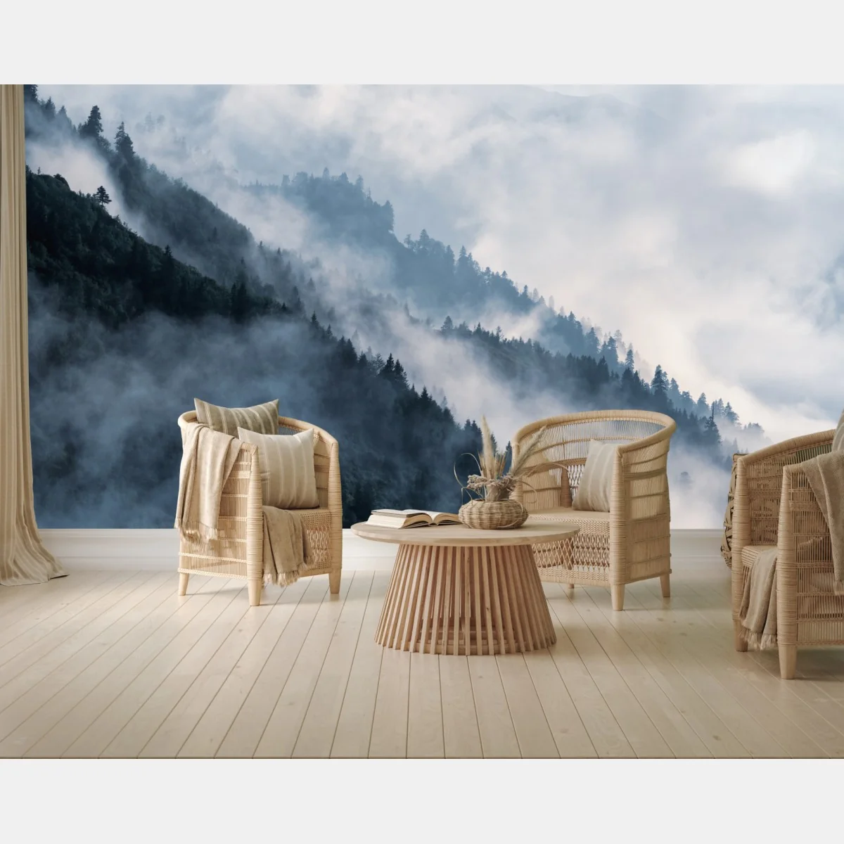 Fototapeta mglista górska panorama – Wallissimo® Fototapeta mglista górska panorama – Wallissimo®