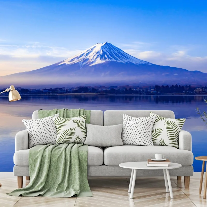 Fototapeta Góra Fuji poranne odbicie nad jeziorem – Wallissimo® Fototapeta Góra Fuji poranne odbicie nad jeziorem – Wallissimo®