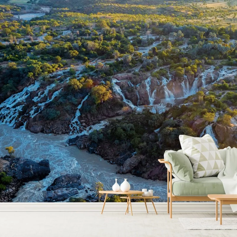 Fototapeta wschód słońca nad Epupa Falls i rzeką Kunene – Wallissimo® Fototapeta wschód słońca nad Epupa Falls i rzeką Kunene – Wallissimo®