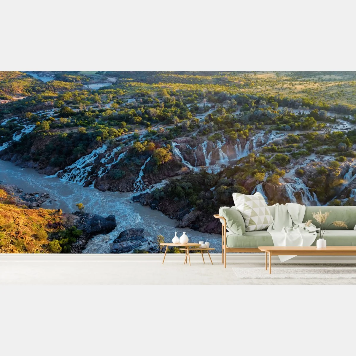 Fototapeta wschód słońca nad Epupa Falls i rzeką Kunene – Wallissimo® Fototapeta wschód słońca nad Epupa Falls i rzeką Kunene – Wallissimo®