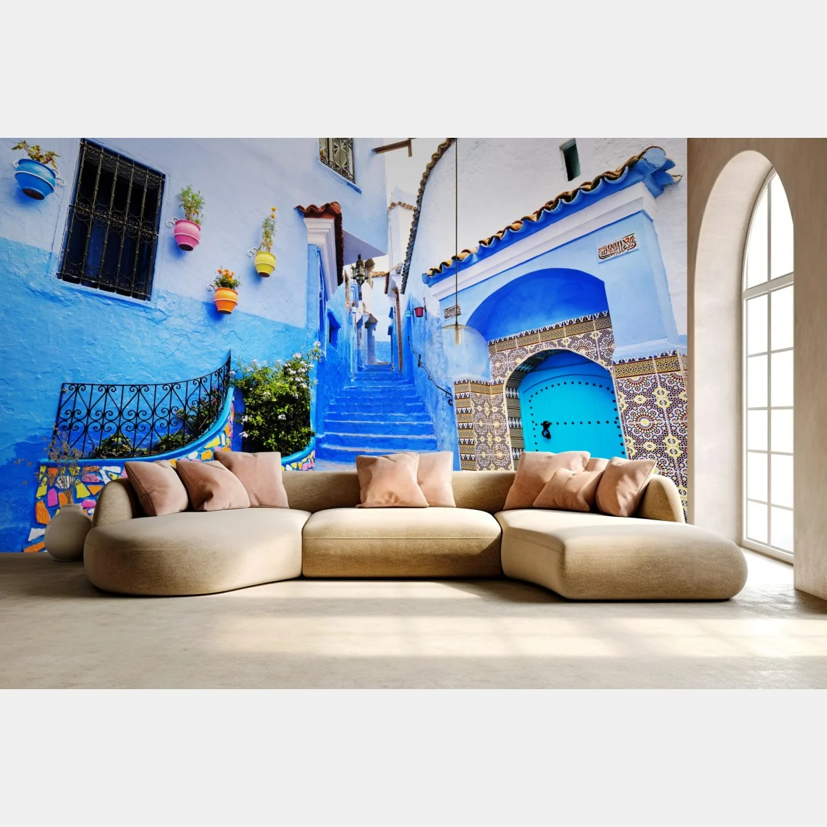 Fototapeta niebieska uliczka w Chefchaouen – Wallissimo® Fototapeta niebieska uliczka w Chefchaouen – Wallissimo®