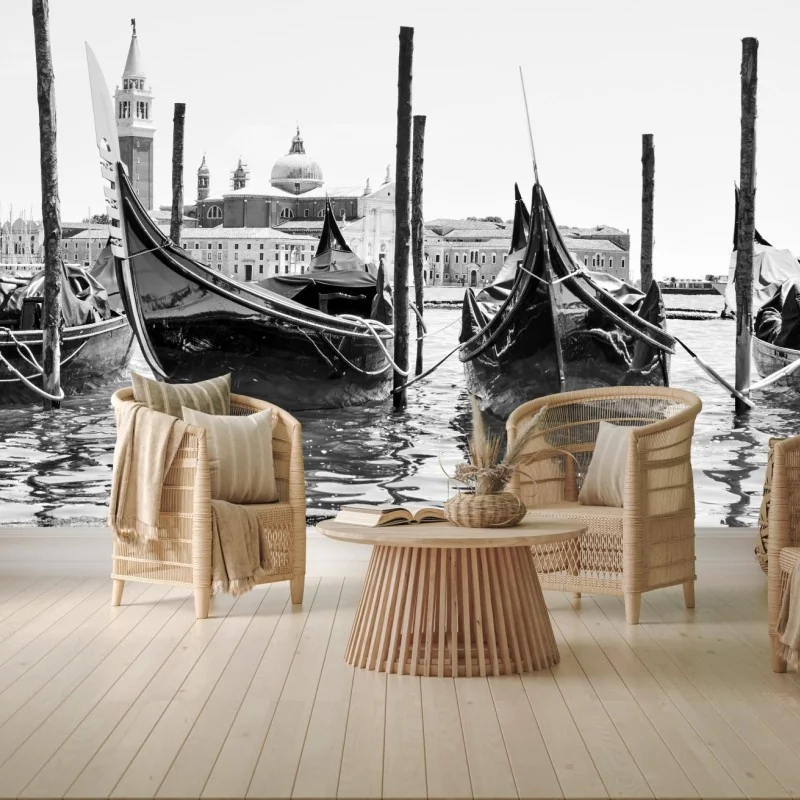Fototapeta gondole przy kei w Wenecji – Wallissimo® Fototapeta gondole przy kei w Wenecji – Wallissimo®