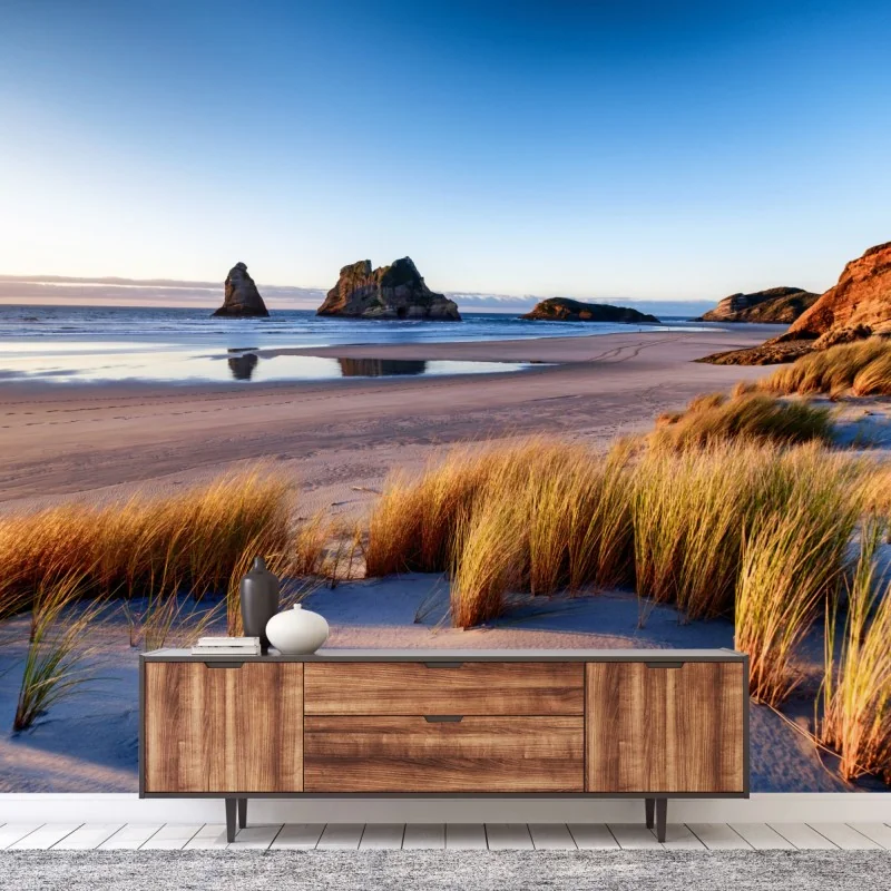 Fototapeta Wharariki Beach poranny pejzaż nad morzem – Wallissimo® Fototapeta Wharariki Beach poranny pejzaż nad morzem – Wallissimo®