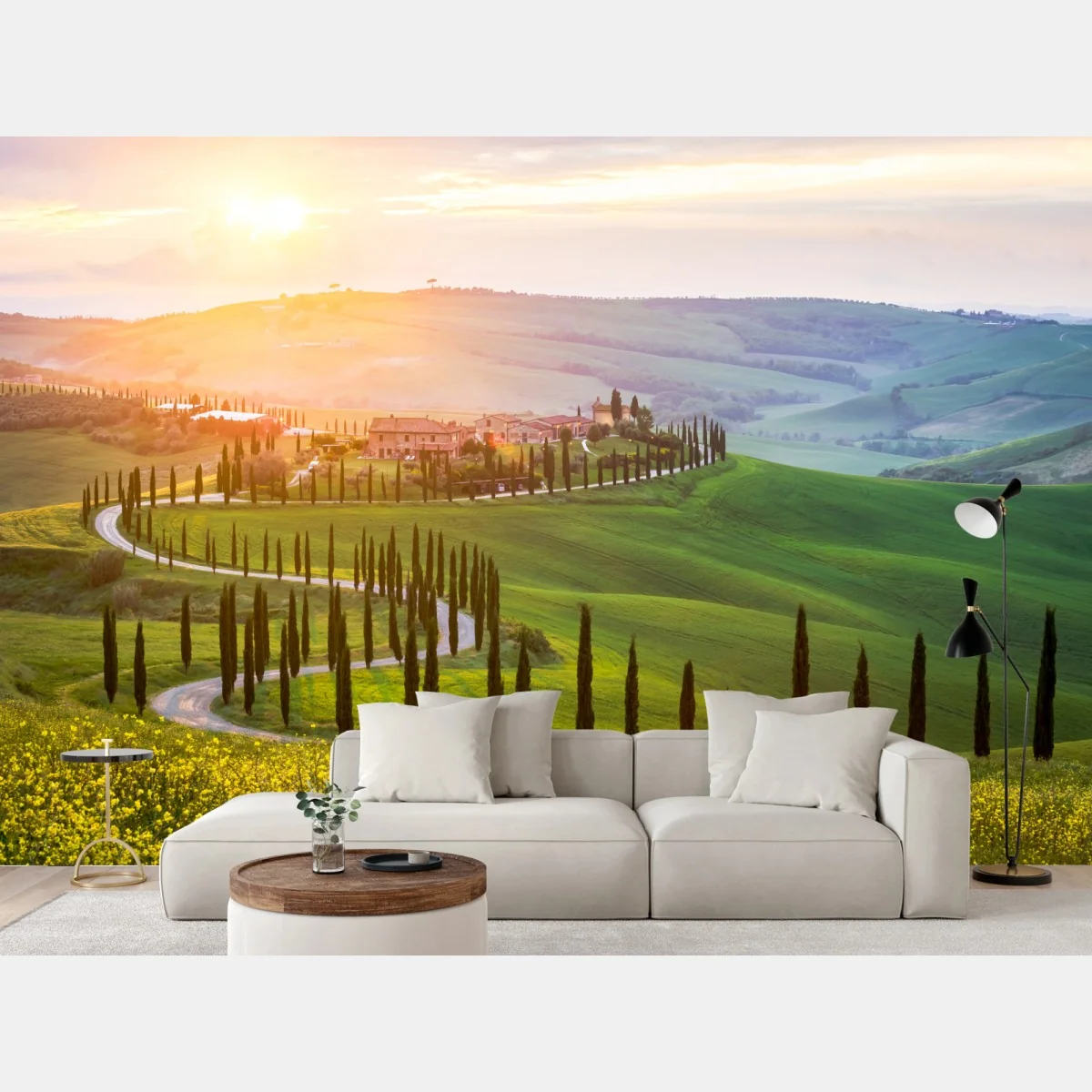 Fototapeta wschód słońca w Toskanii – Wallissimo® Fototapeta wschód słońca w Toskanii – Wallissimo®