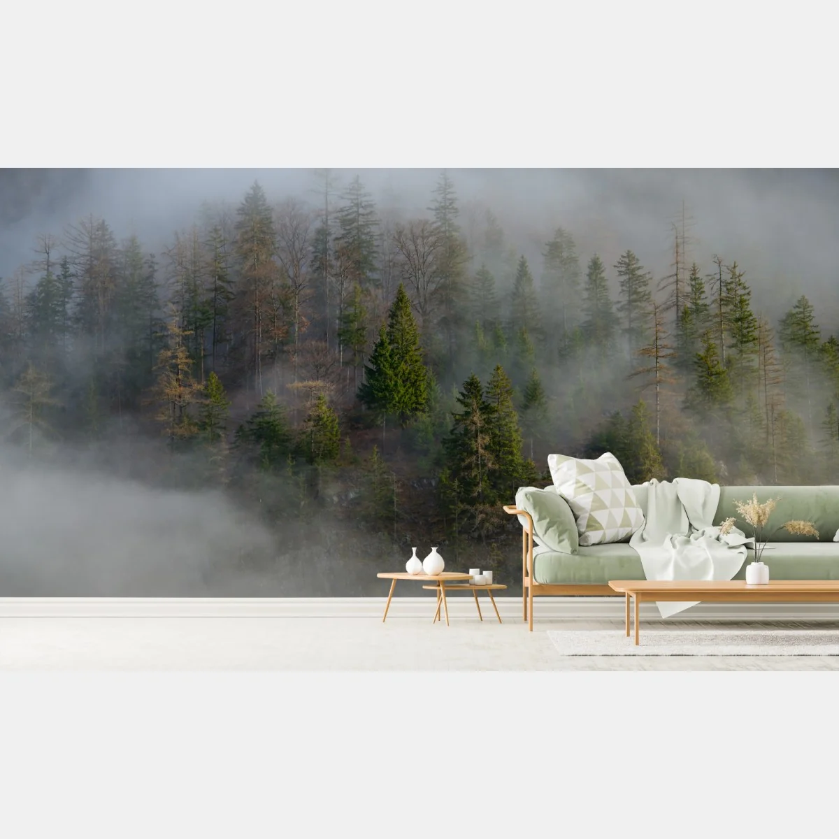 Fototapeta mglisty górski las – Wallissimo® Fototapeta mglisty górski las – Wallissimo®