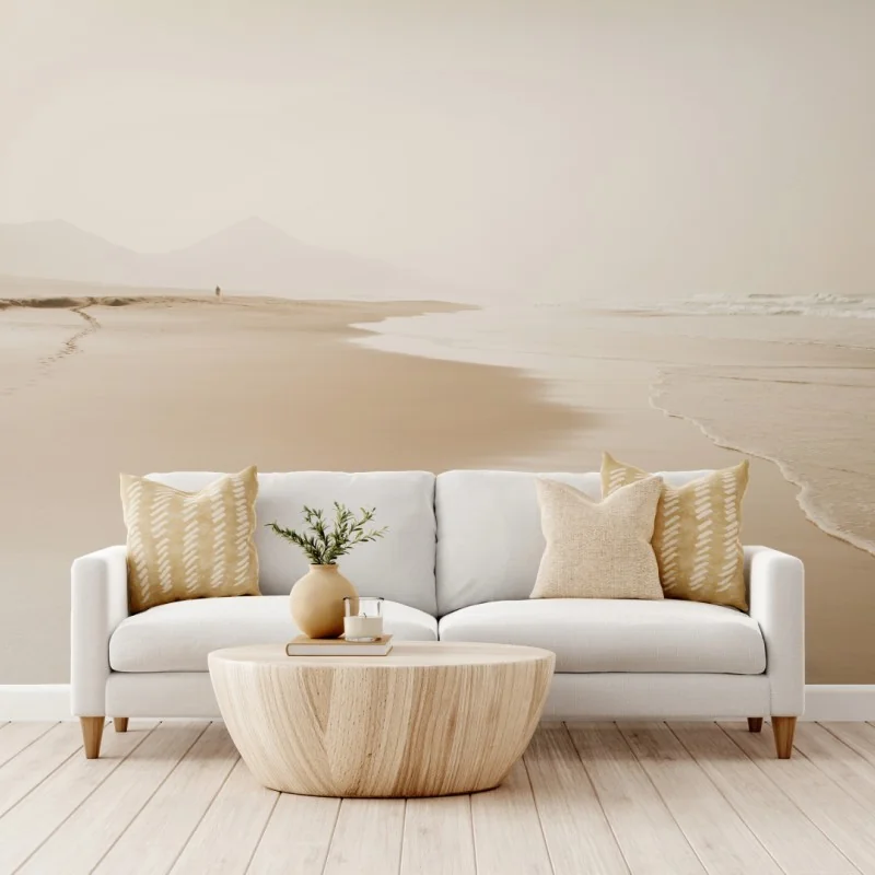 Fototapeta spokojna sepiowa plaża – Wallissimo® Fototapeta spokojna sepiowa plaża – Wallissimo®