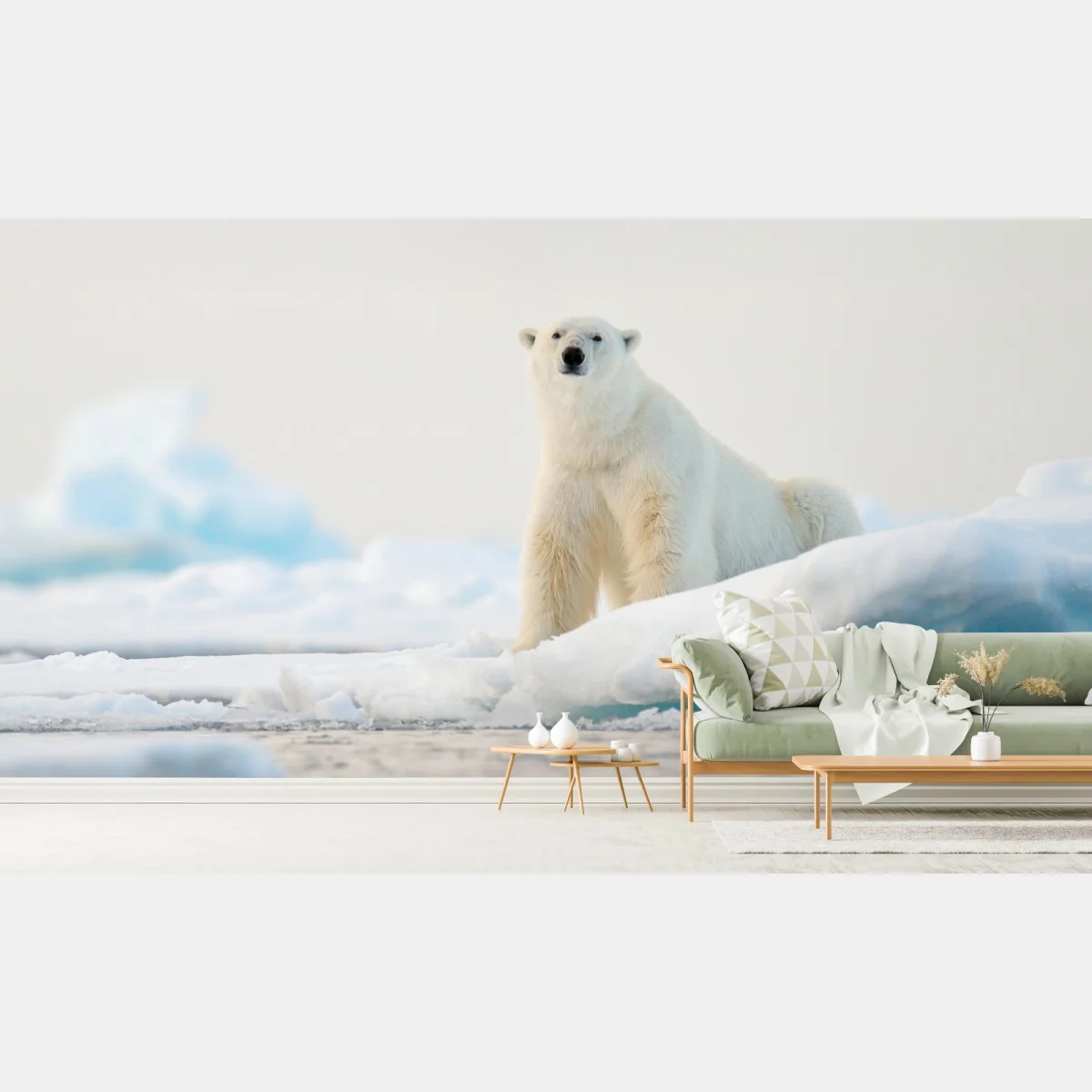 Fototapeta niedźwiedź polarny na lodzie, Svalbard – Wallissimo® Fototapeta niedźwiedź polarny na lodzie, Svalbard – Wallissimo®