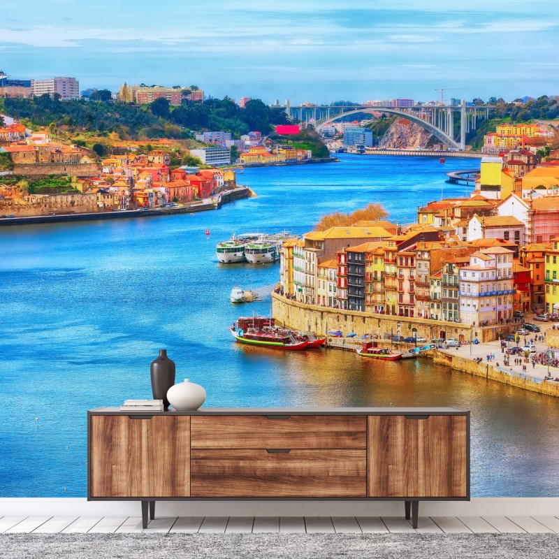 Fototapeta Porto nabrzeżna panorama – Wallissimo® Fototapeta Porto nabrzeżna panorama – Wallissimo®